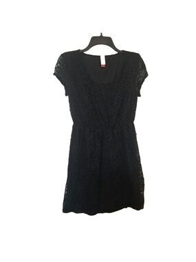 No boundaries Womens Midlength lace black dress C1